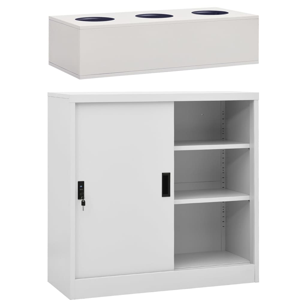 Office Cabinet With Sliding Door 90X40X90 Cm Steel