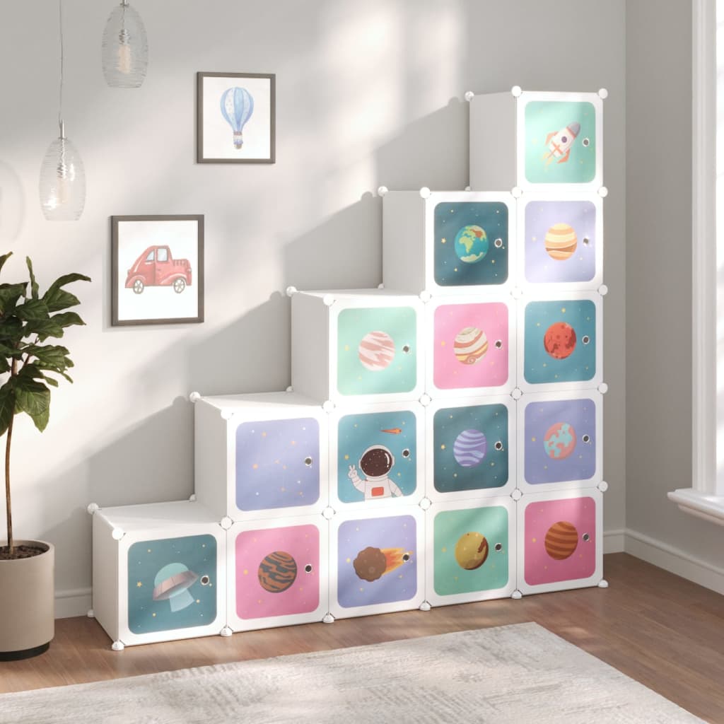 Cube Storage Cabinet For Kids With 15 Cubes Pp