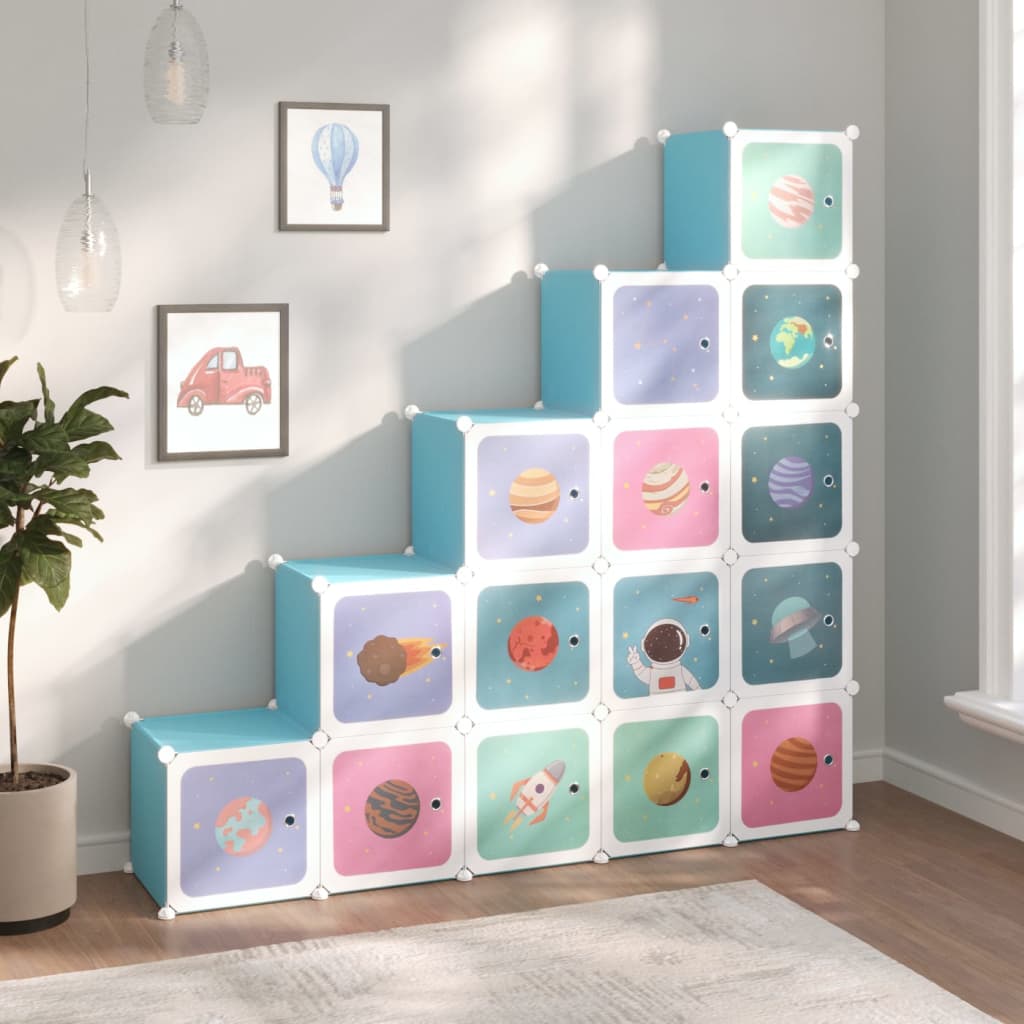 Cube Storage Cabinet For Kids With 15 Cubes Pp