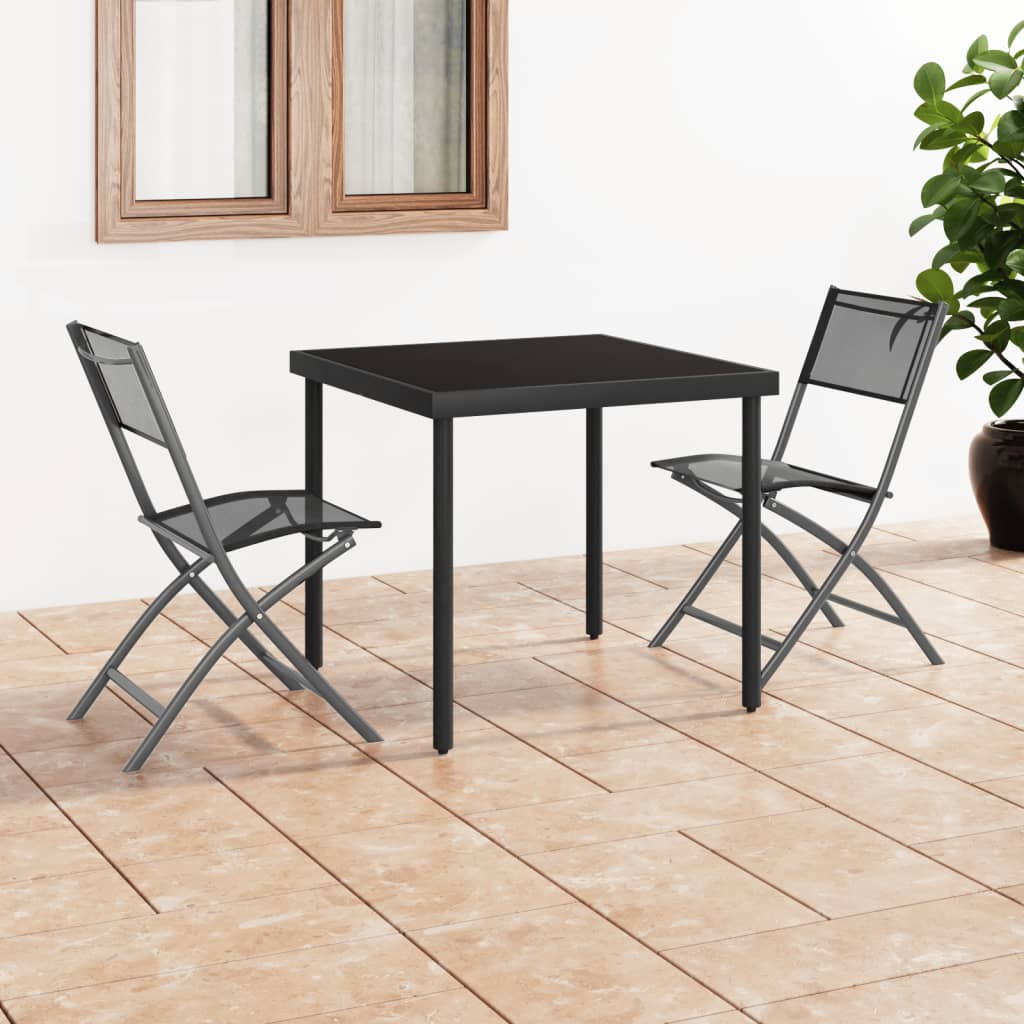 Folding Outdoor Chairs 2 Pcs Steel And Textilene