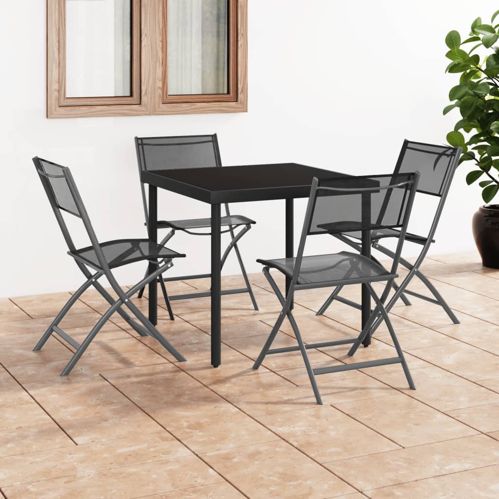 Folding Outdoor Chairs 2 Pcs Steel And Textilene