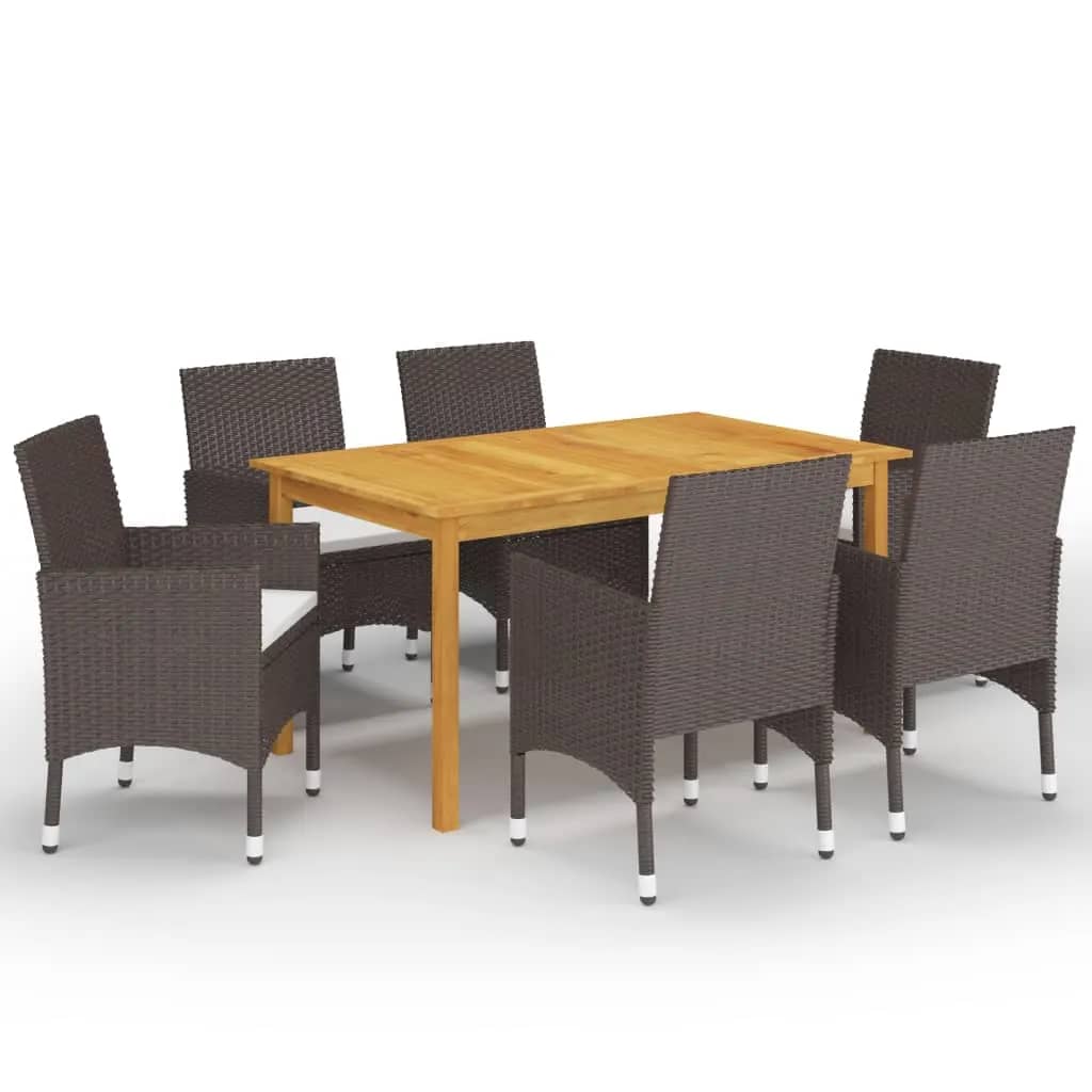 7 Piece Garden Dining Set With Cushions