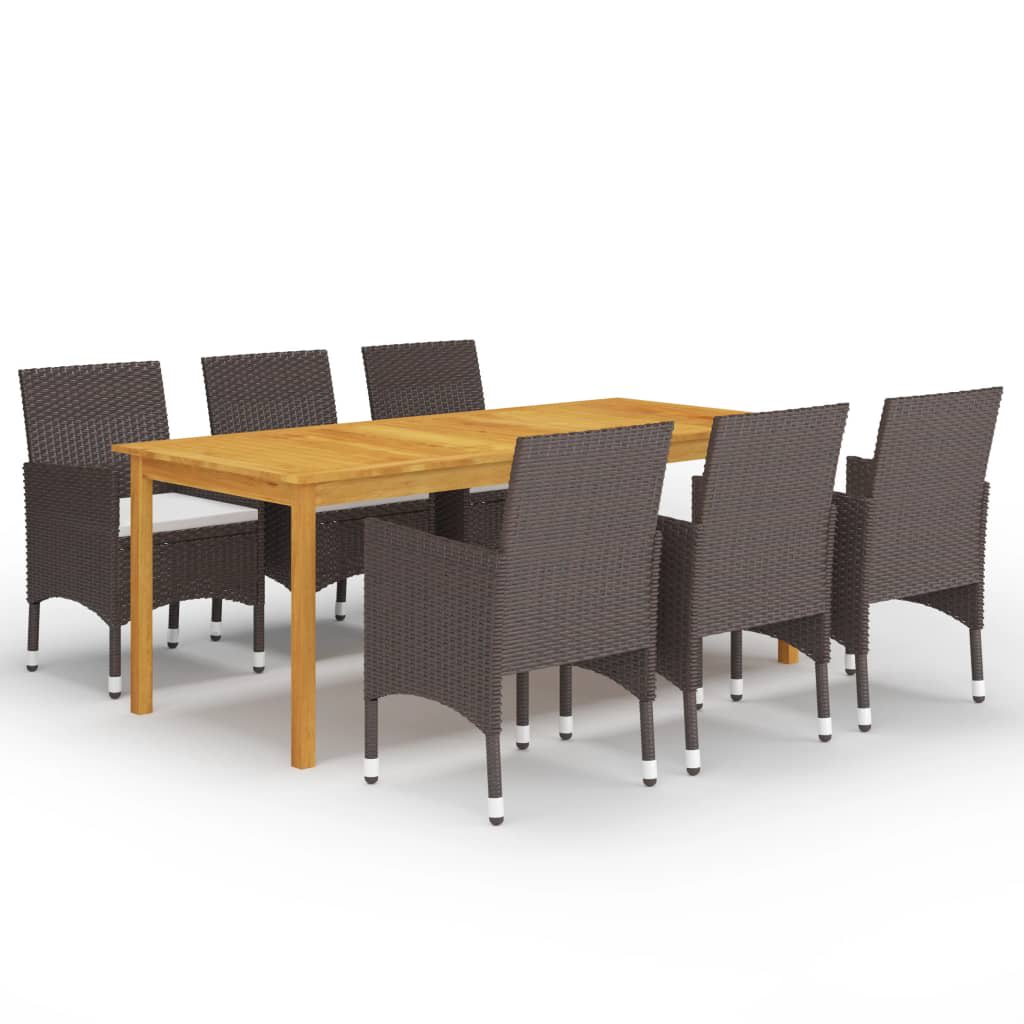7 Piece Garden Dining Set With Cushions