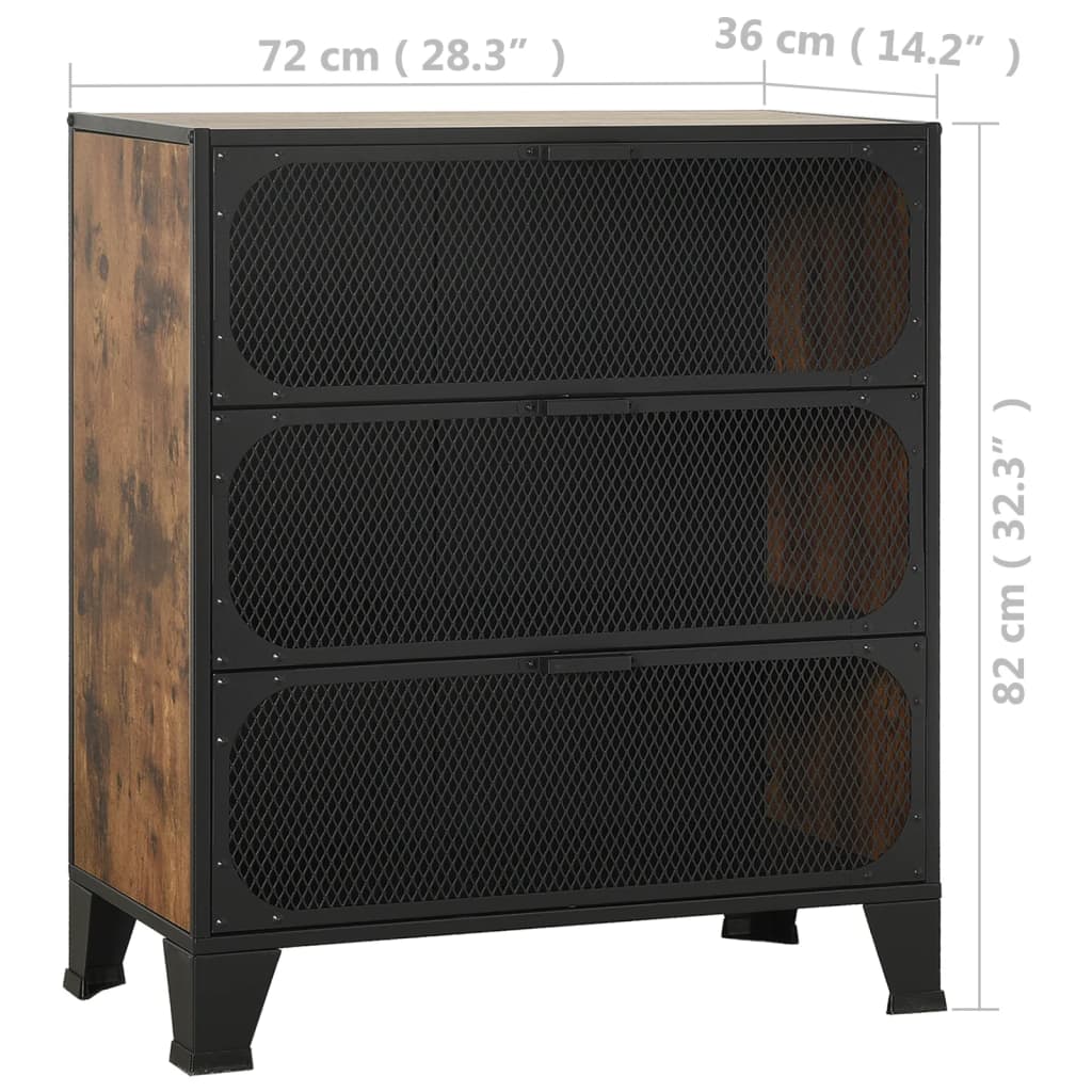 Storage Cabinets 2 Pcs 72X36X82 Cm Metal And Mdf