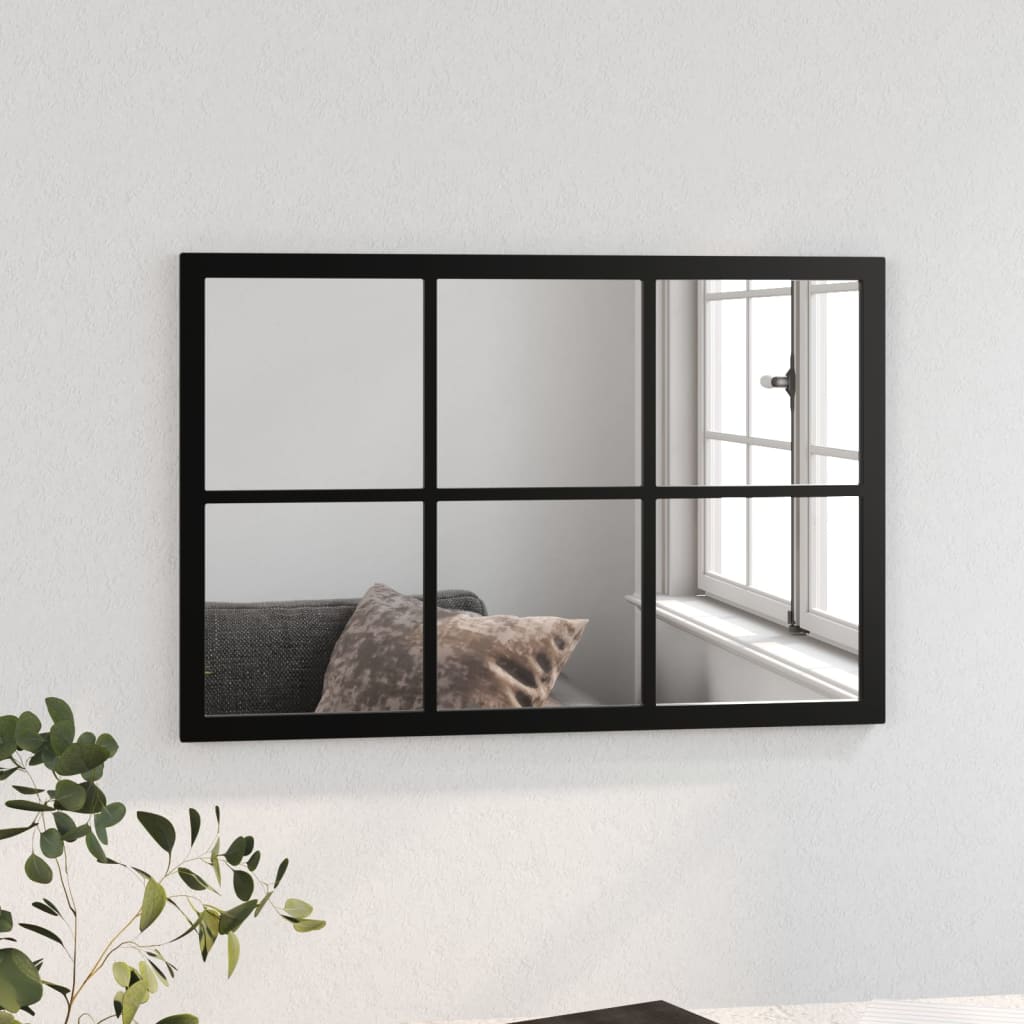 Wall Mirror Black Metal