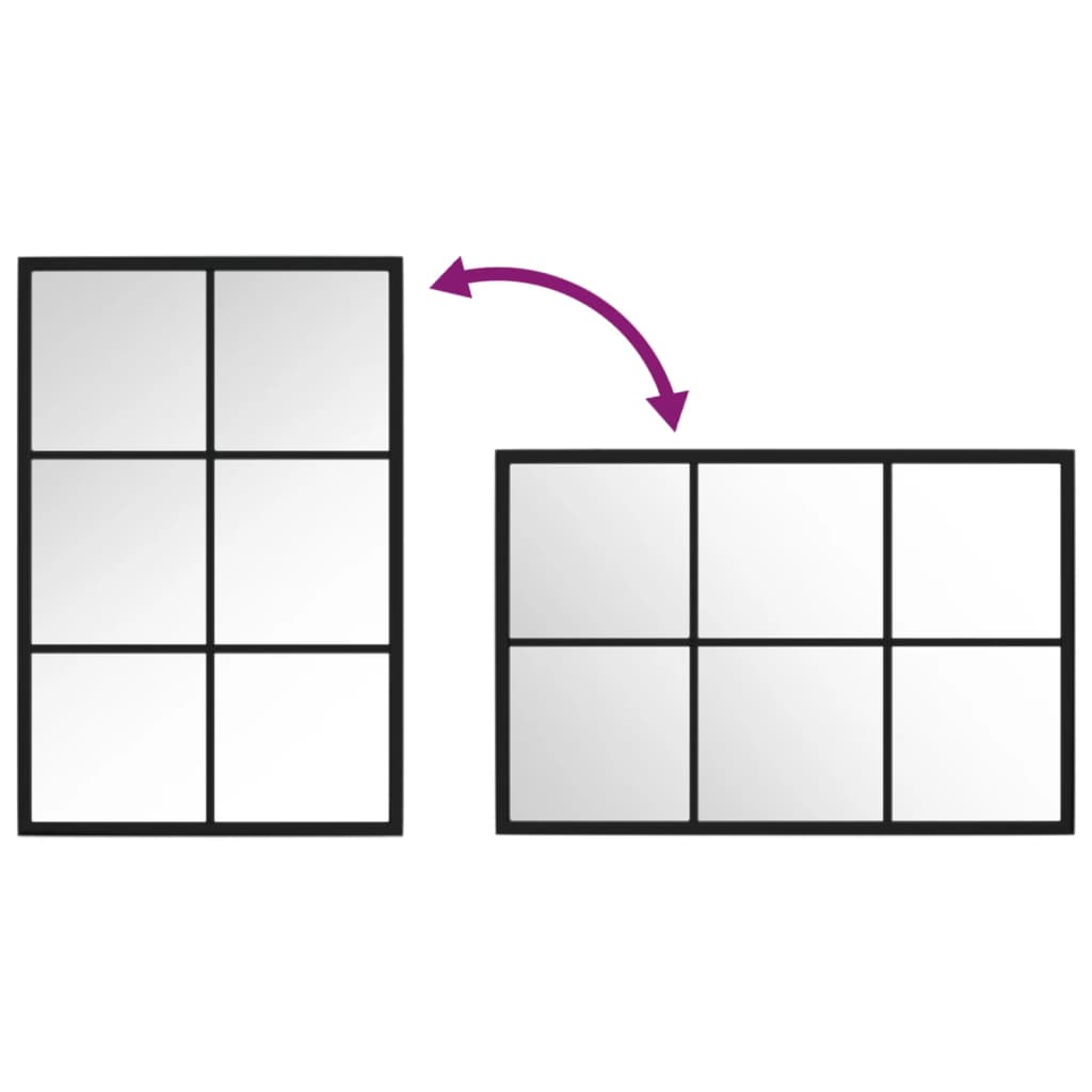 Wall Mirror Black Metal