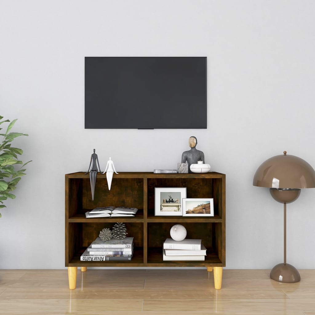 Tv Cabinet With Solid Wood Legs 69.5X30X50 Cm