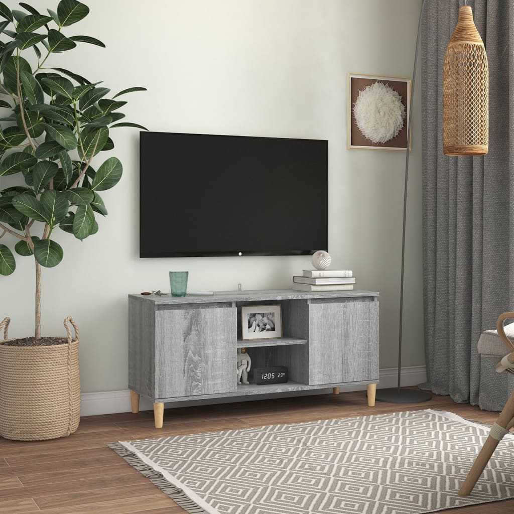 Tv Cabinet & Solid Wood Legs 103.5X35X50 Cm