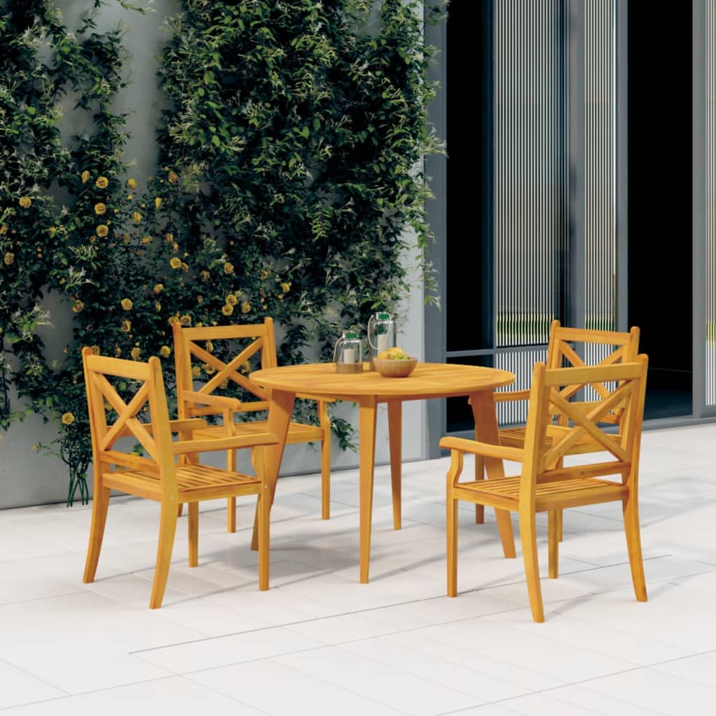 Outdoor Dining Chairs 3 Pcs Solid Wood Acacia