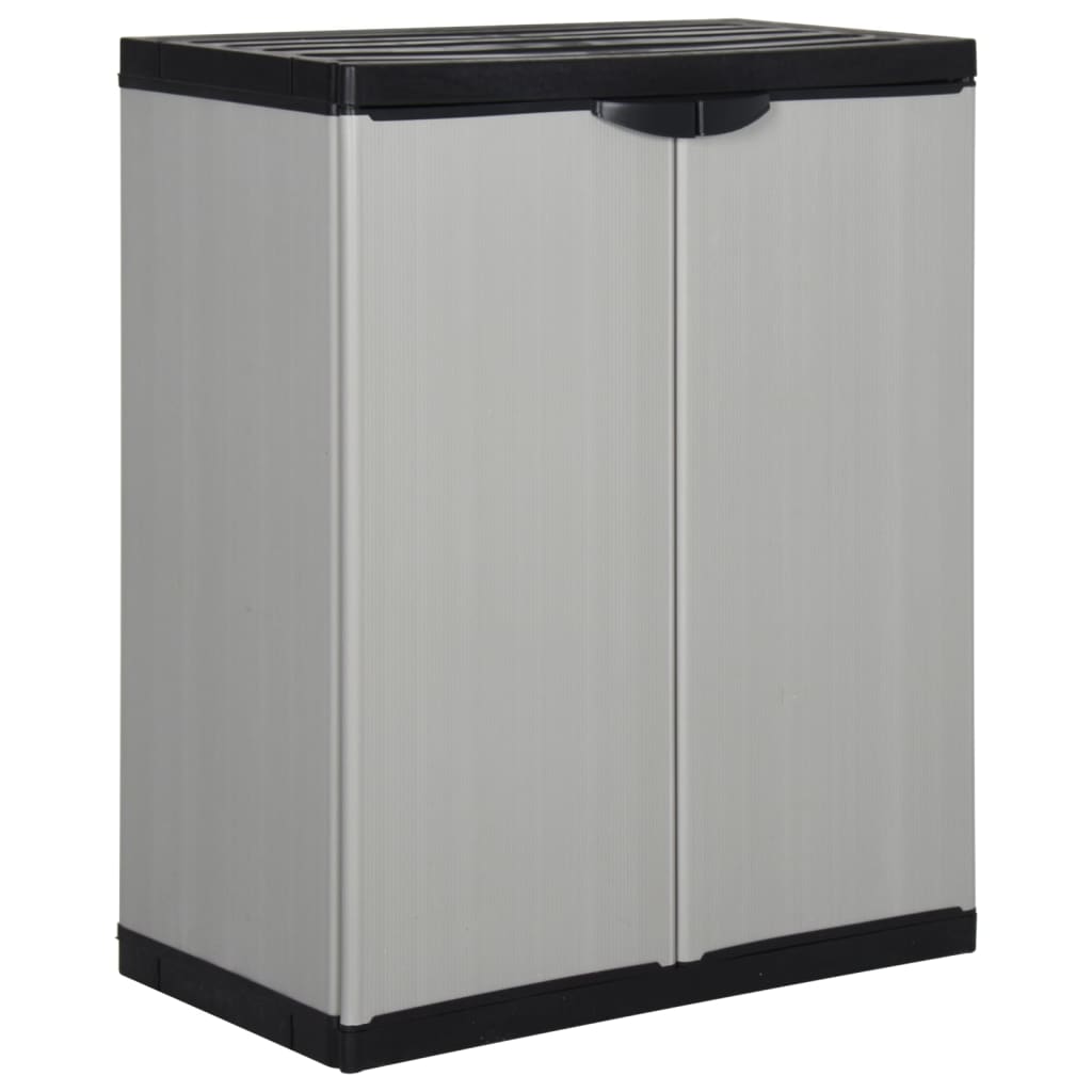Garden Storage Cabinet With 1 Shelf Grey And Black 68X40X85 Cm