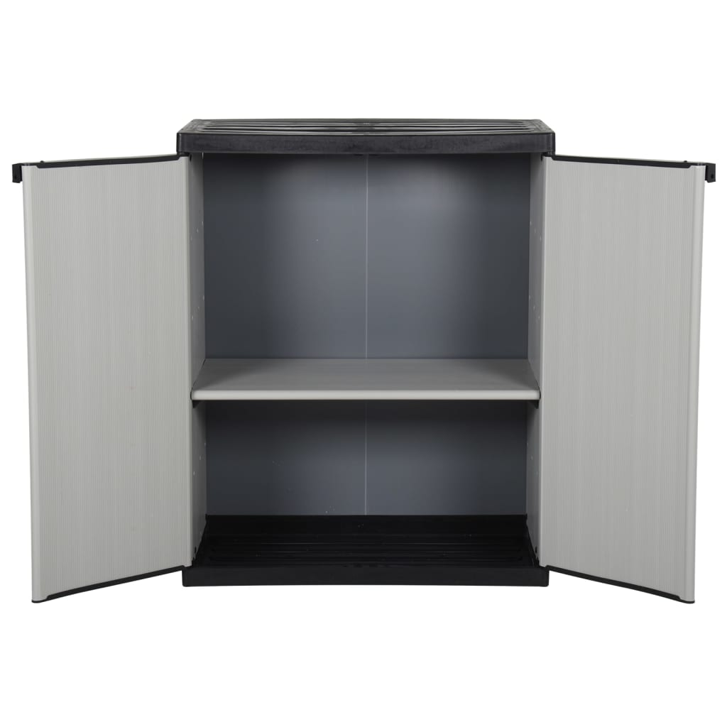 Garden Storage Cabinet With 1 Shelf Grey And Black 68X40X85 Cm