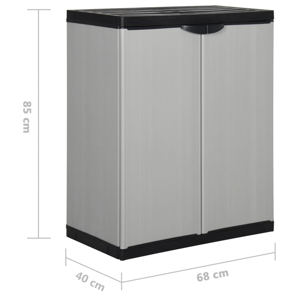 Garden Storage Cabinet With 1 Shelf Grey And Black 68X40X85 Cm