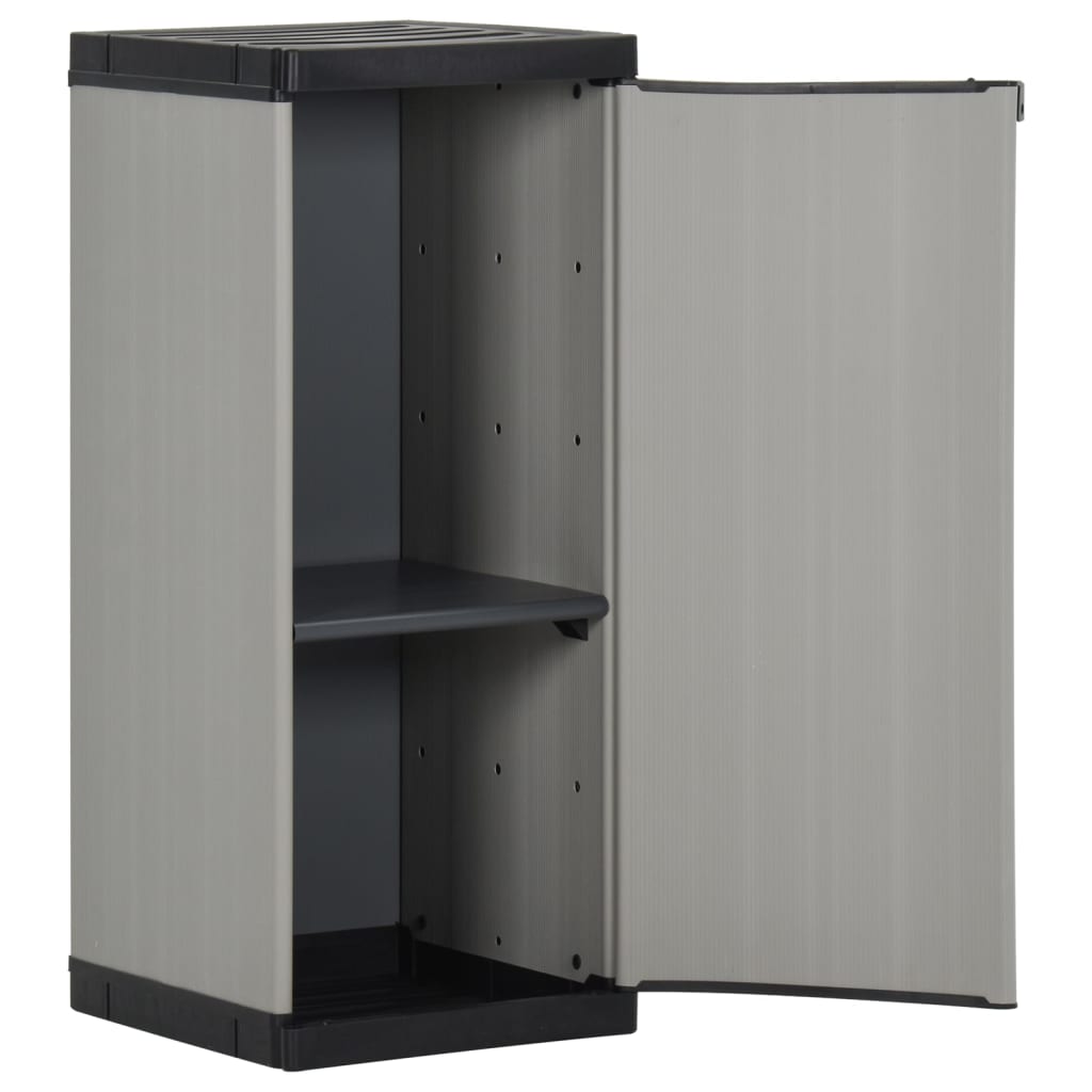 Garden Storage Cabinet With 1 Shelf Grey And Black 35X40X85 Cm