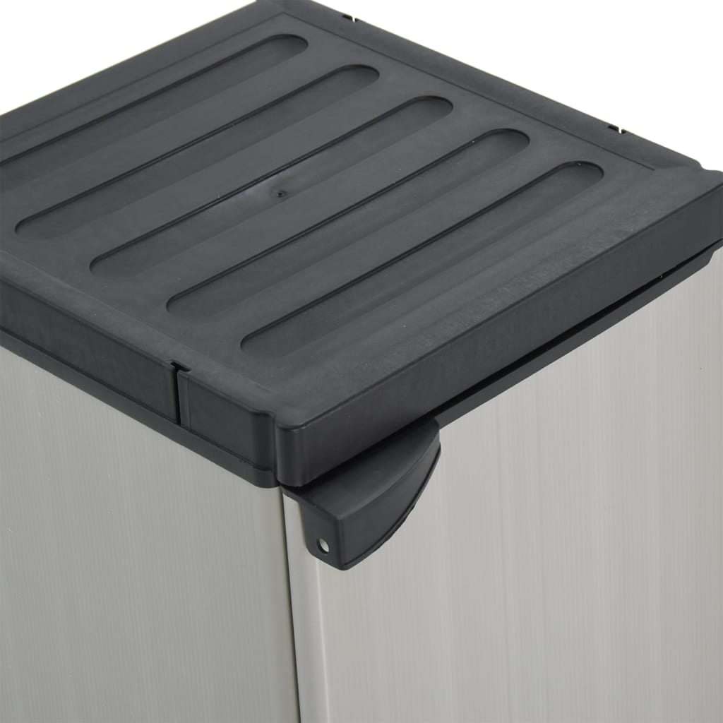 Garden Storage Cabinet With 1 Shelf Grey And Black 35X40X85 Cm