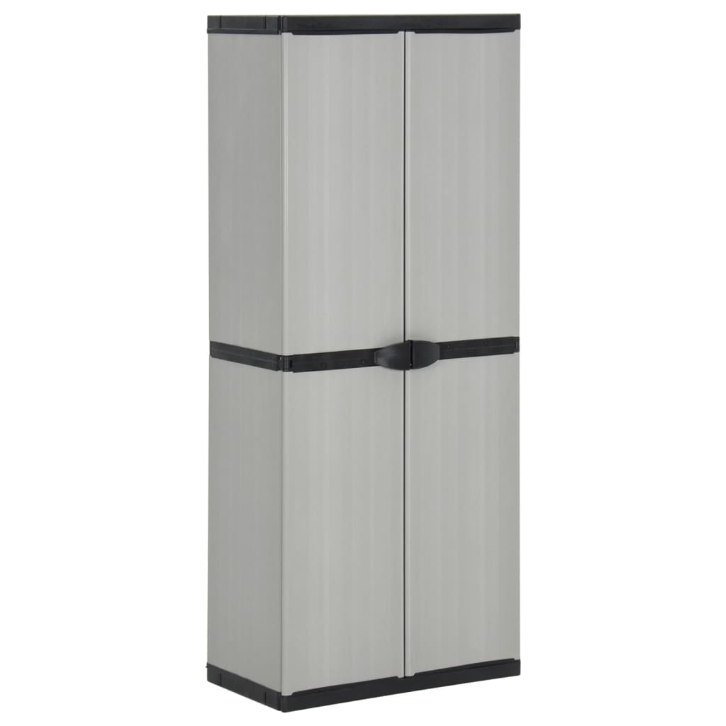 Garden Storage Cabinet With 3 Shelves Grey&Black 68X40X168 Cm