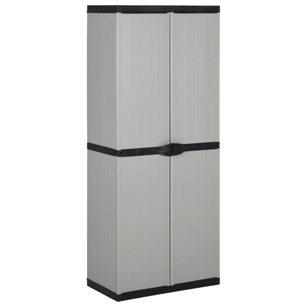 Garden Storage Cabinet With 3 Shelves Grey&Black 68X40X168 Cm