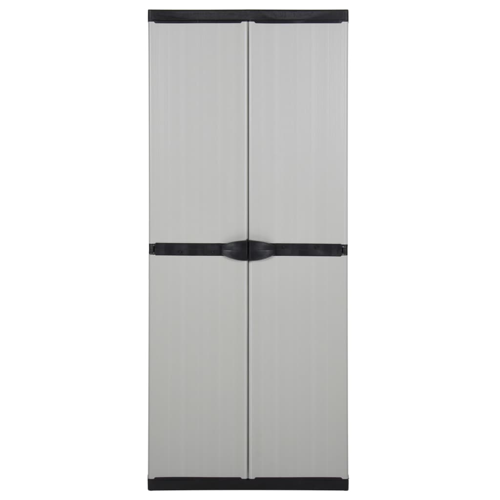 Garden Storage Cabinet With 3 Shelves Grey&Black 68X40X168 Cm
