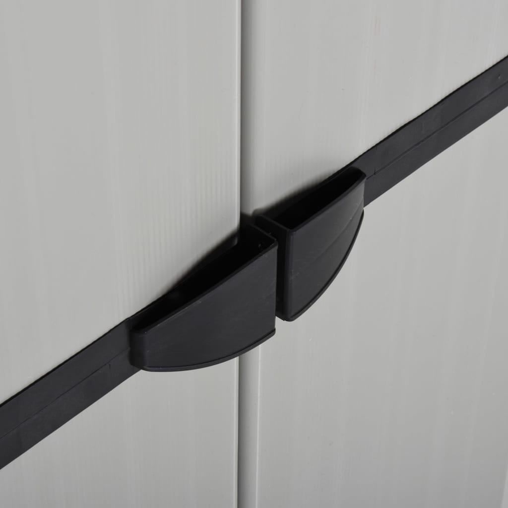 Garden Storage Cabinet With 3 Shelves Grey&Black 68X40X168 Cm