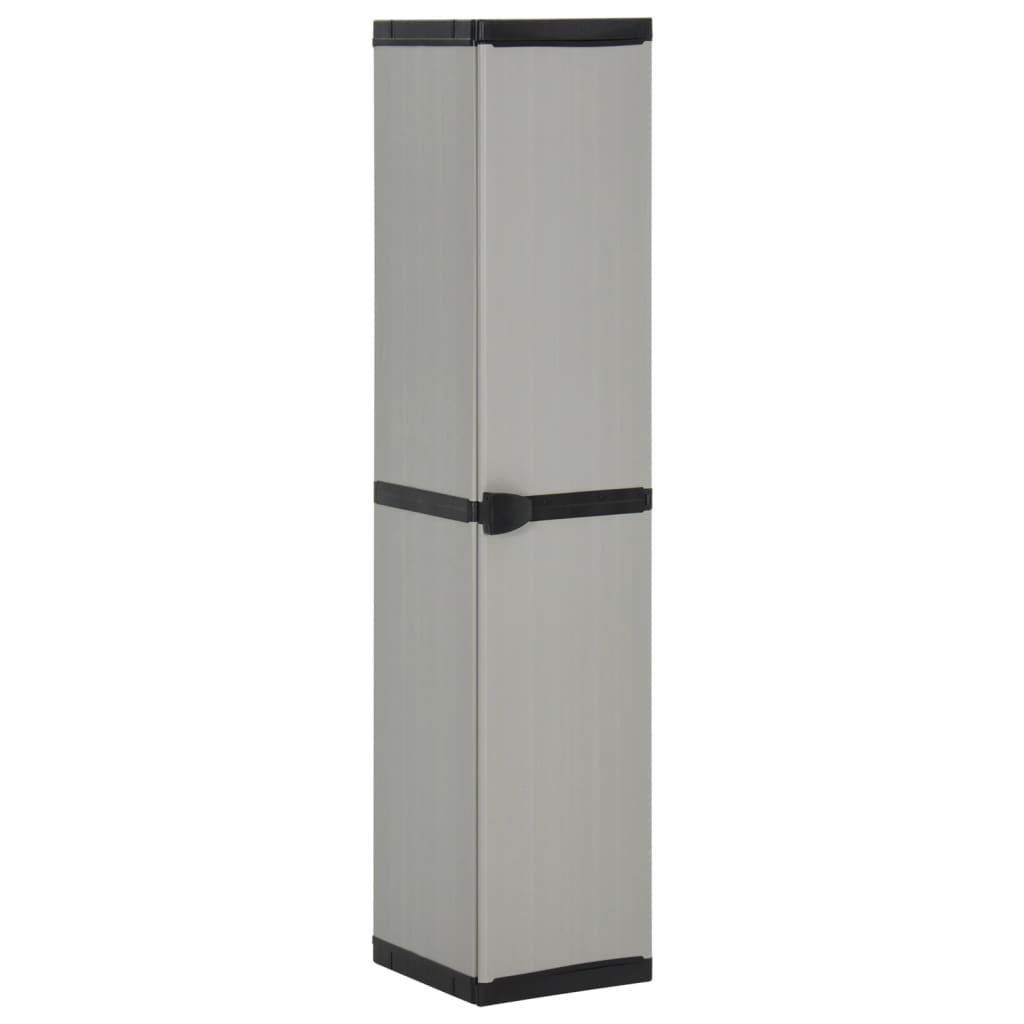 Garden Storage Cabinet With 3 Shelves Grey & Black 34X40X168 Cm