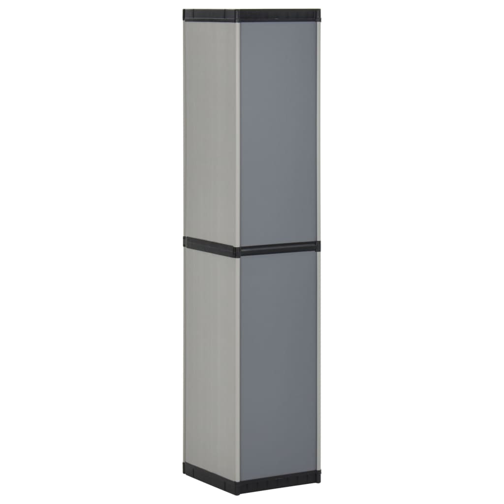 Garden Storage Cabinet With 3 Shelves Grey & Black 34X40X168 Cm