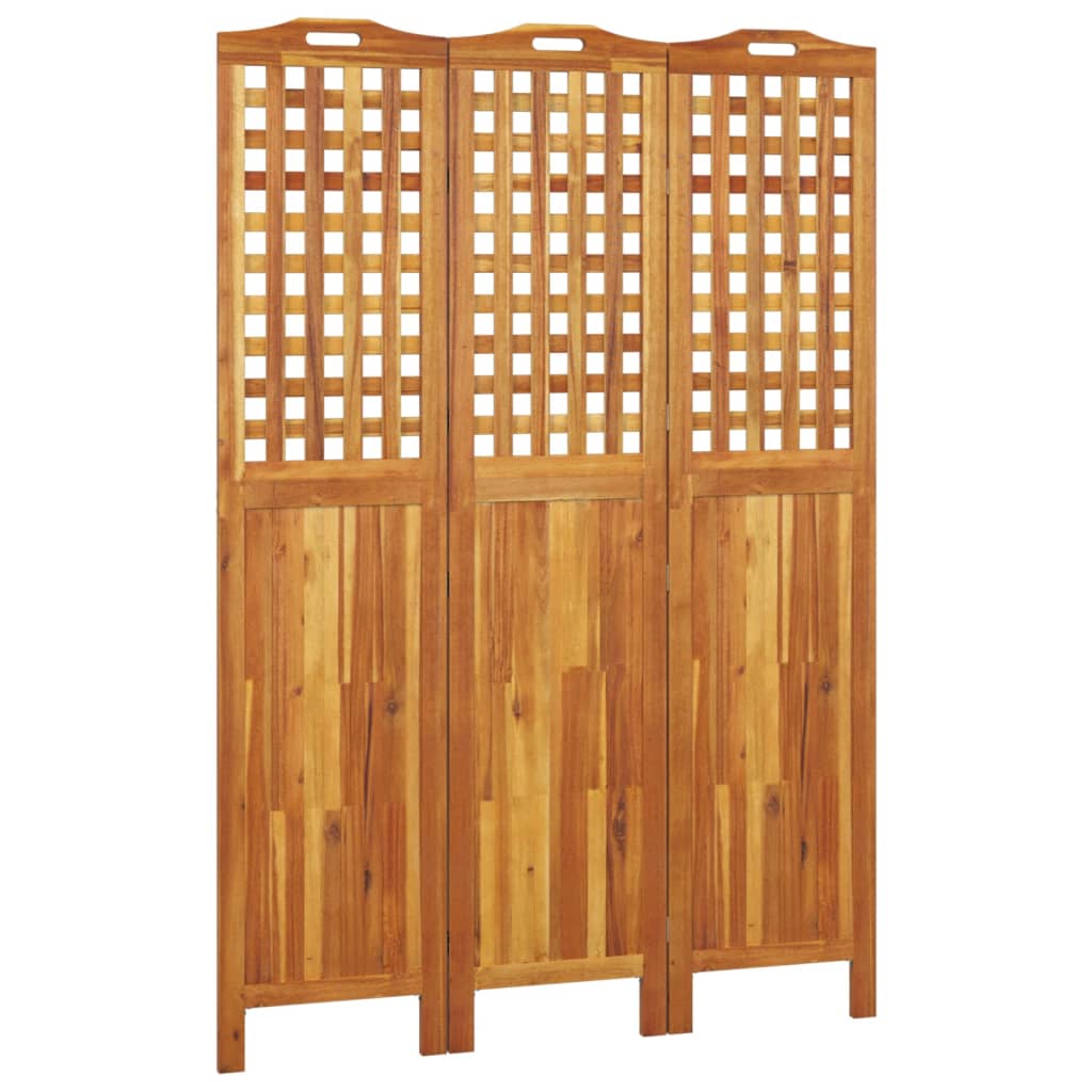 3-Panel Room Divider Solid Wood Acacia