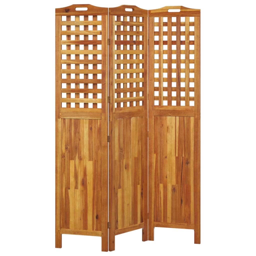 3-Panel Room Divider Solid Wood Acacia