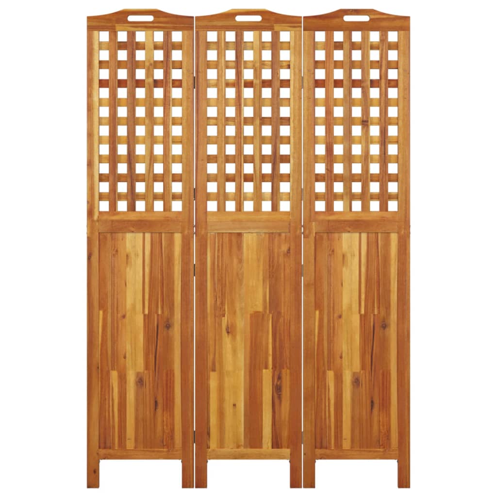 3-Panel Room Divider Solid Wood Acacia