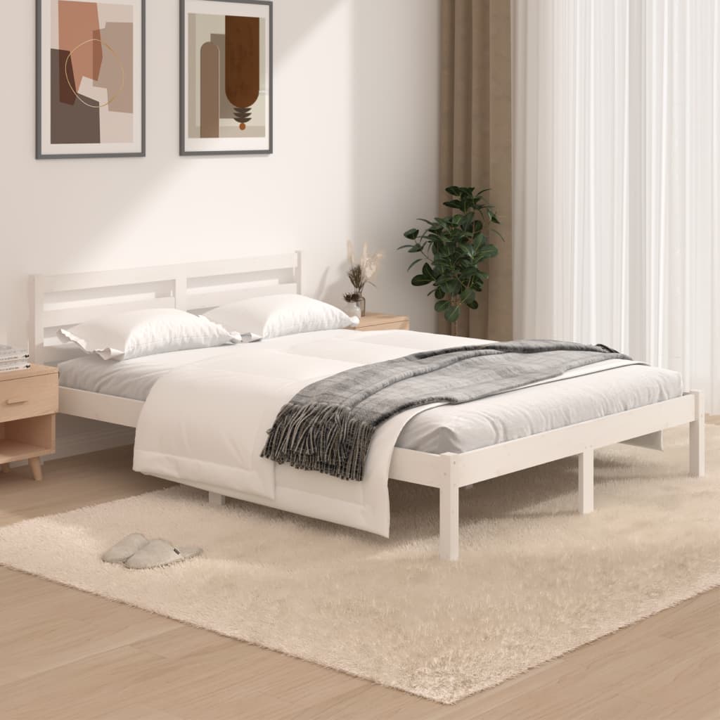 Bed Frame Without Mattress Solid Wood Pine 200X200Cm