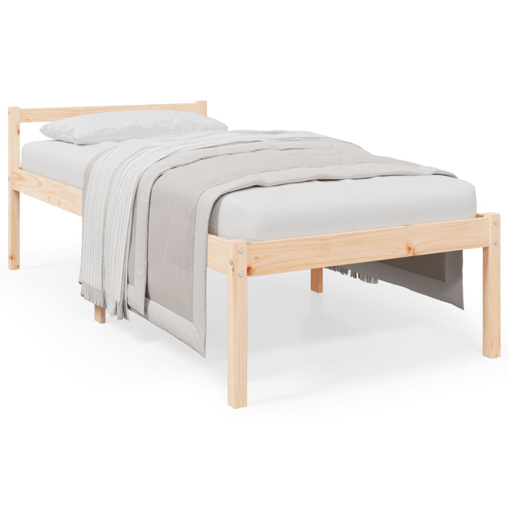 Senior Bed Without Mattress 100X200Cm Solid Wood Pine