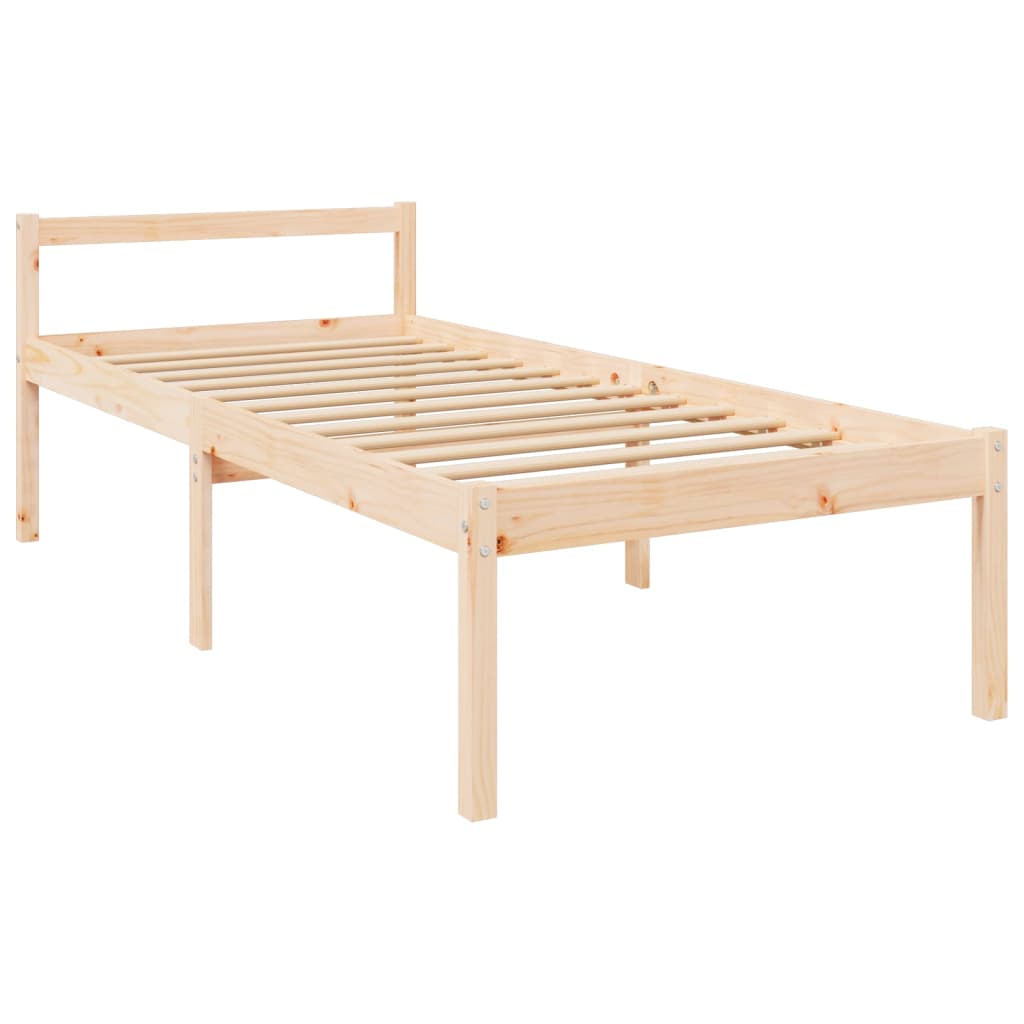 Senior Bed Without Mattress 100X200Cm Solid Wood Pine