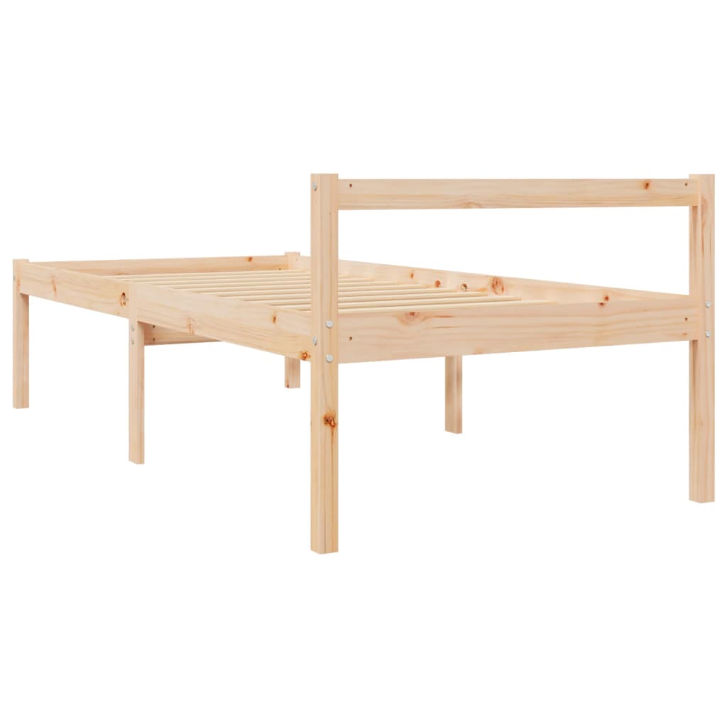 Senior Bed Without Mattress 100X200Cm Solid Wood Pine