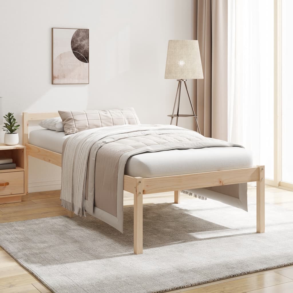 Senior Bed Without Mattress 100X200Cm Solid Wood Pine