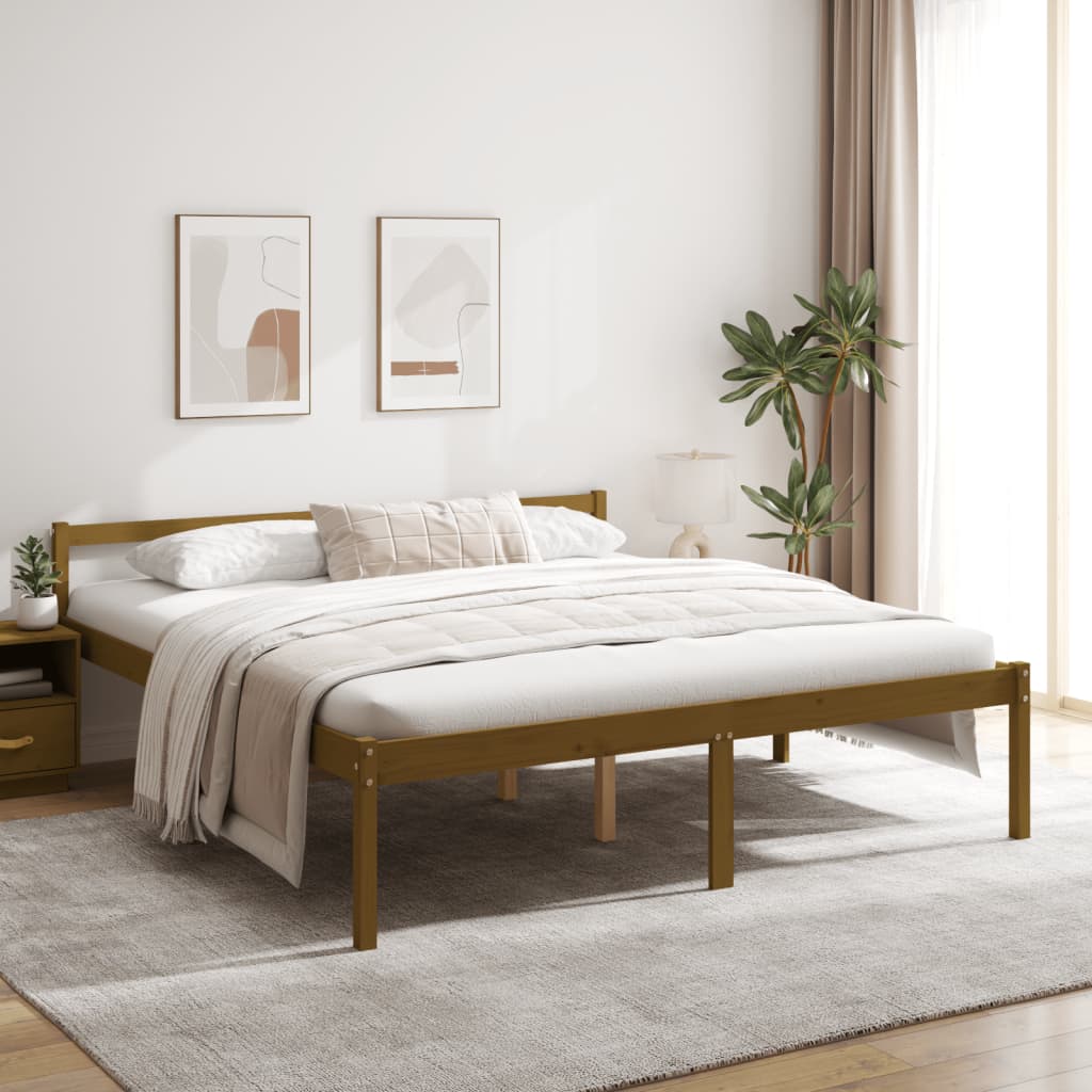 Senior Bed Without Mattress 100X200Cm Solid Wood Pine