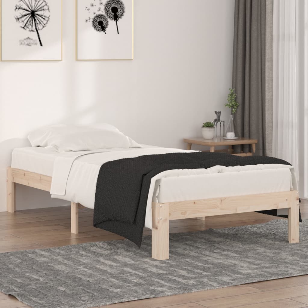 Bed Frame Without Mattress Solid Wood Pine 140X200Cm