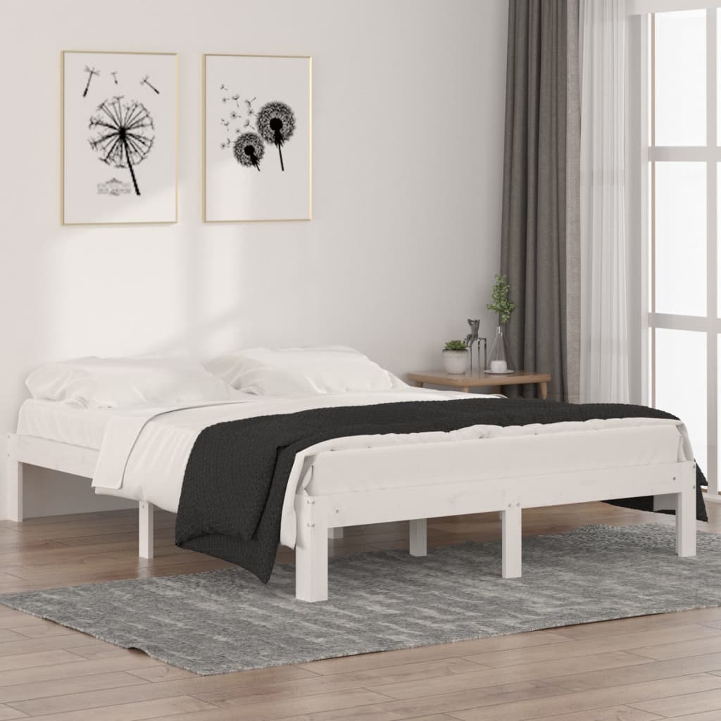 Bed Frame Without Mattress Solid Wood Pine 140X200Cm