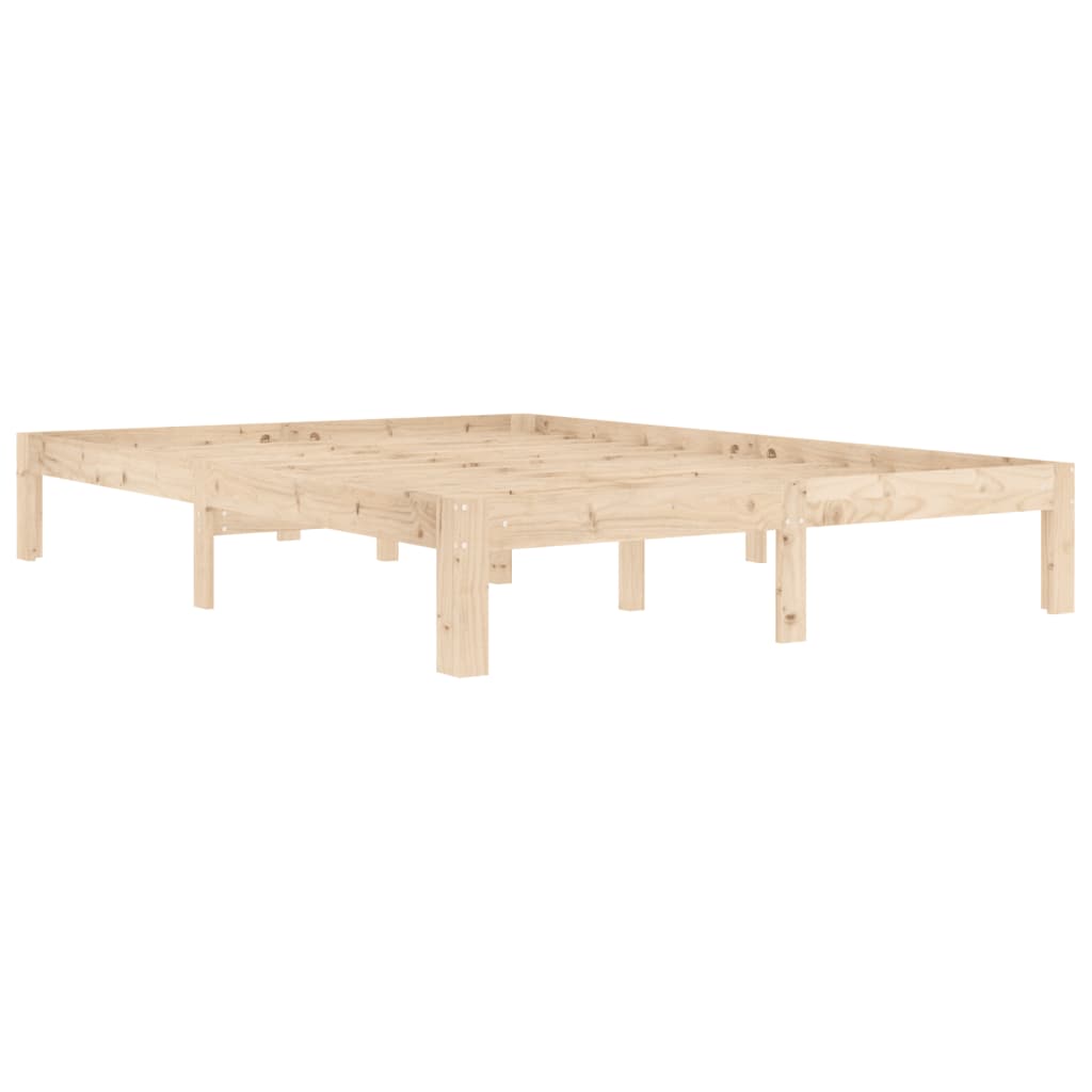 Bed Frame Without Mattress Solid Wood Pine 140X200Cm