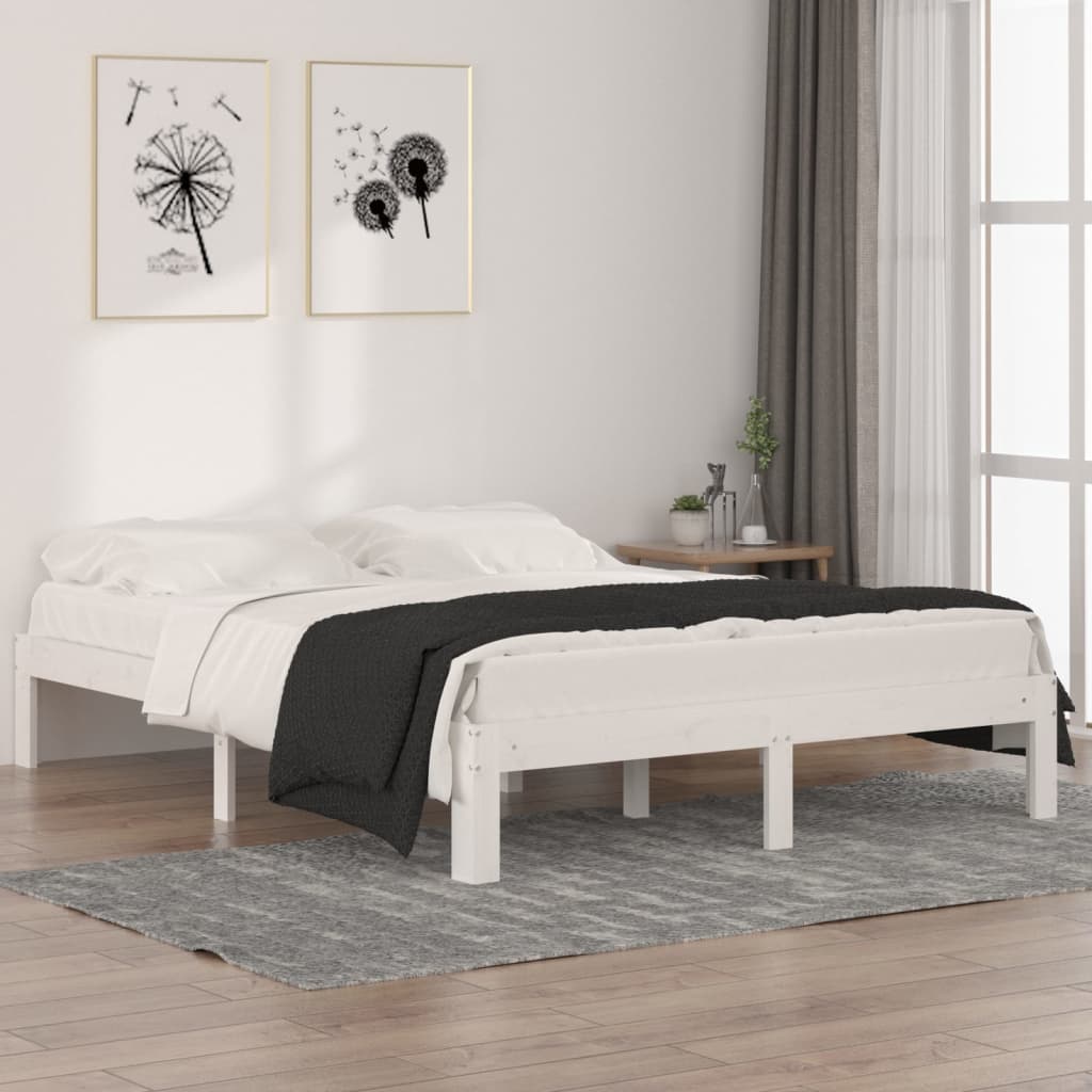 Bed Frame Without Mattress Solid Wood Pine 140X200Cm