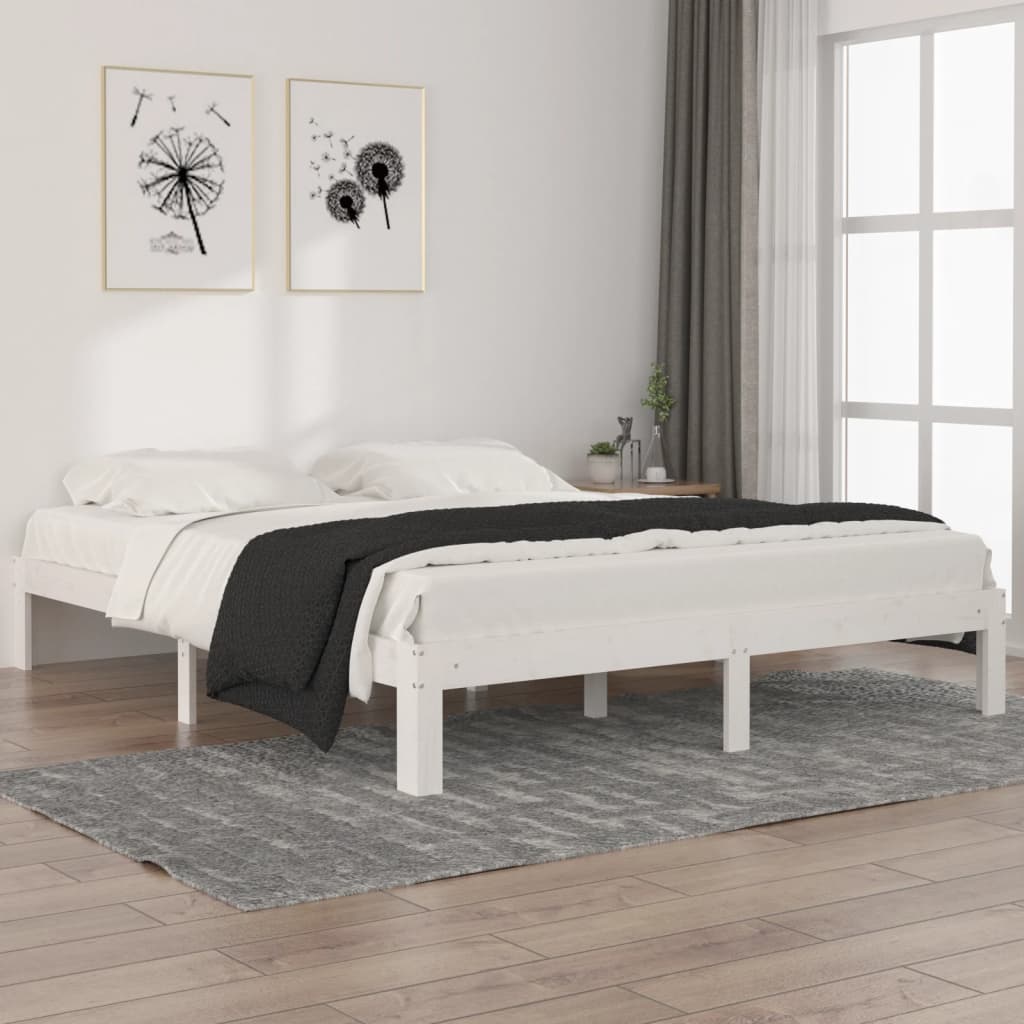 Bed Frame Without Mattress Solid Wood Pine 140X200Cm