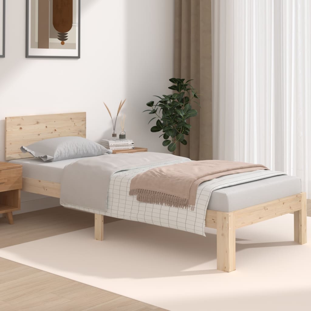 Bed Frame Without Mattress Solid Wood Pine 140X200Cm