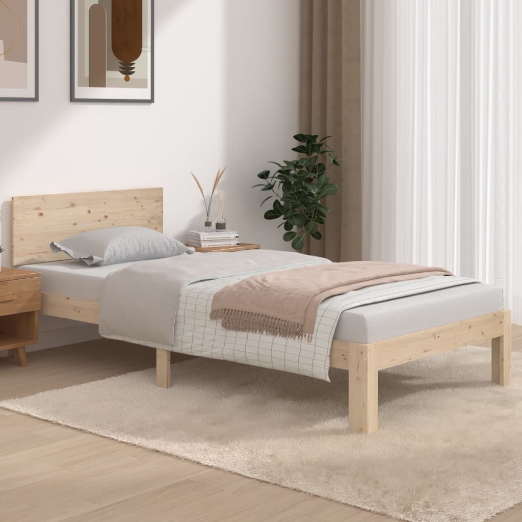Bed Frame Without Mattress Solid Wood Pine 140X200Cm