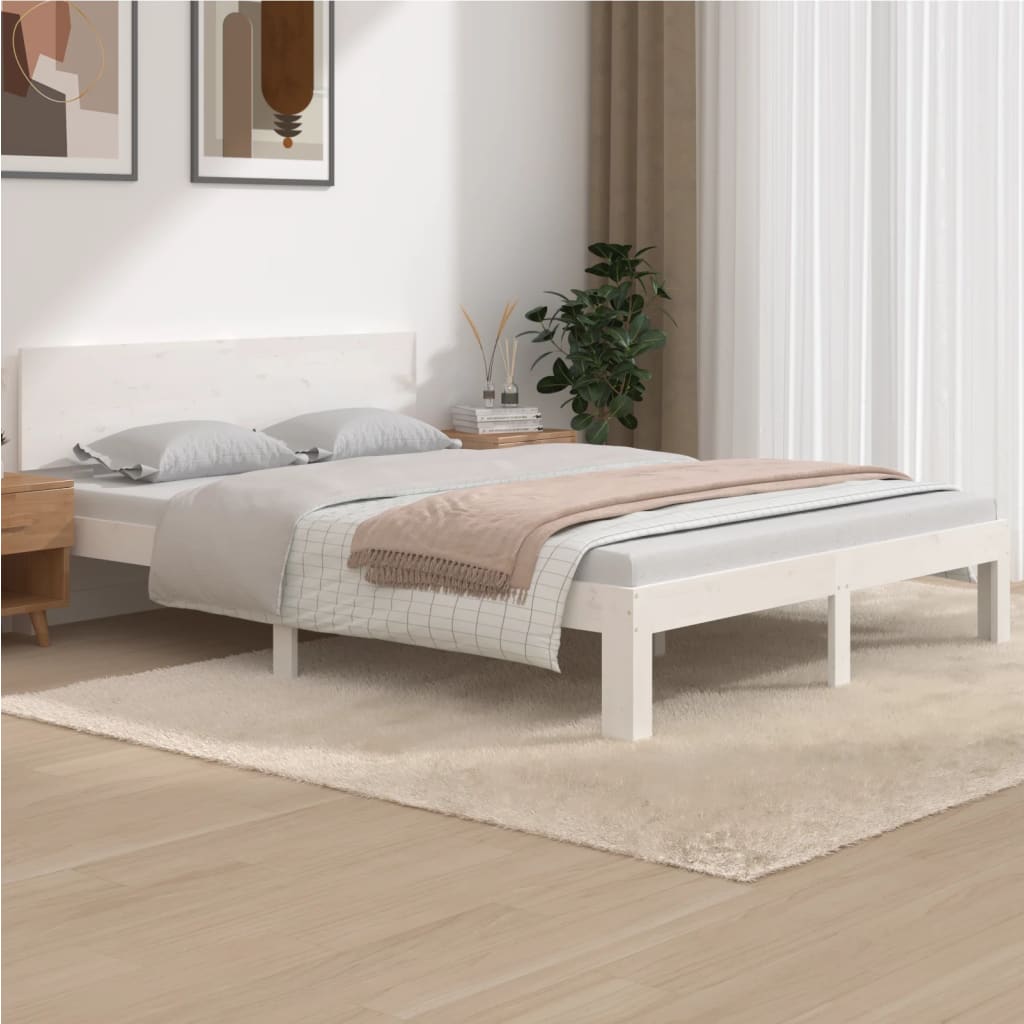 Bed Frame Without Mattress Solid Wood Pine 140X200Cm