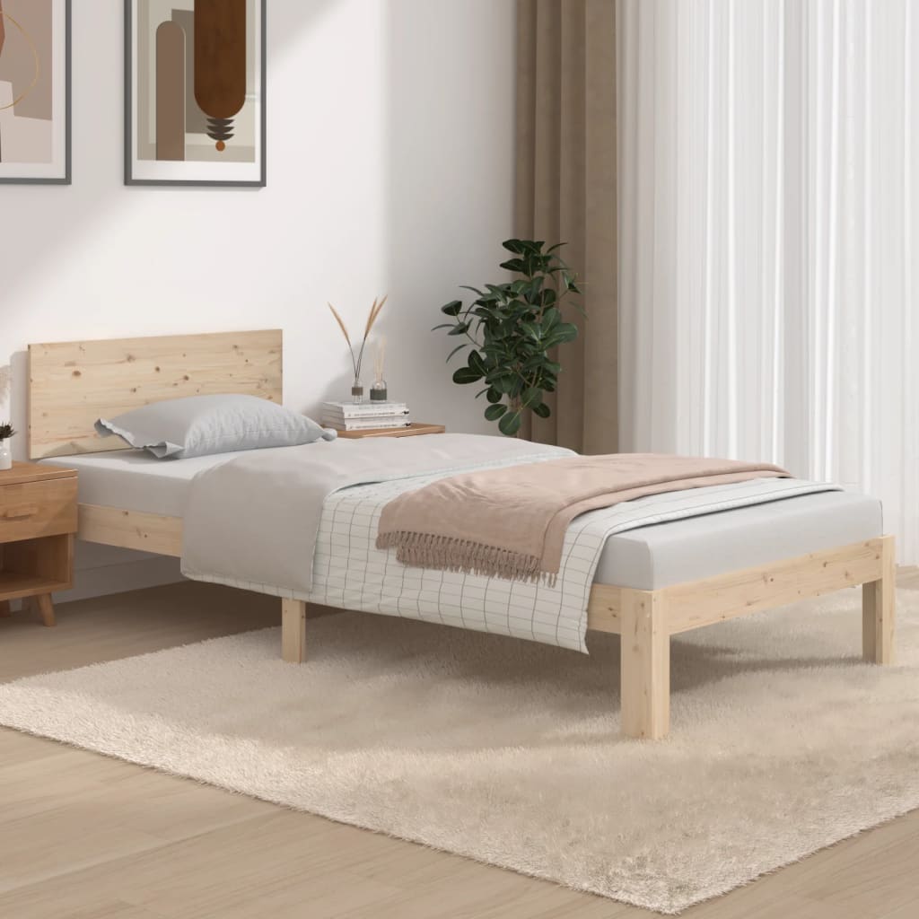 Bed Frame Without Mattress Solid Wood Pine 140X200Cm