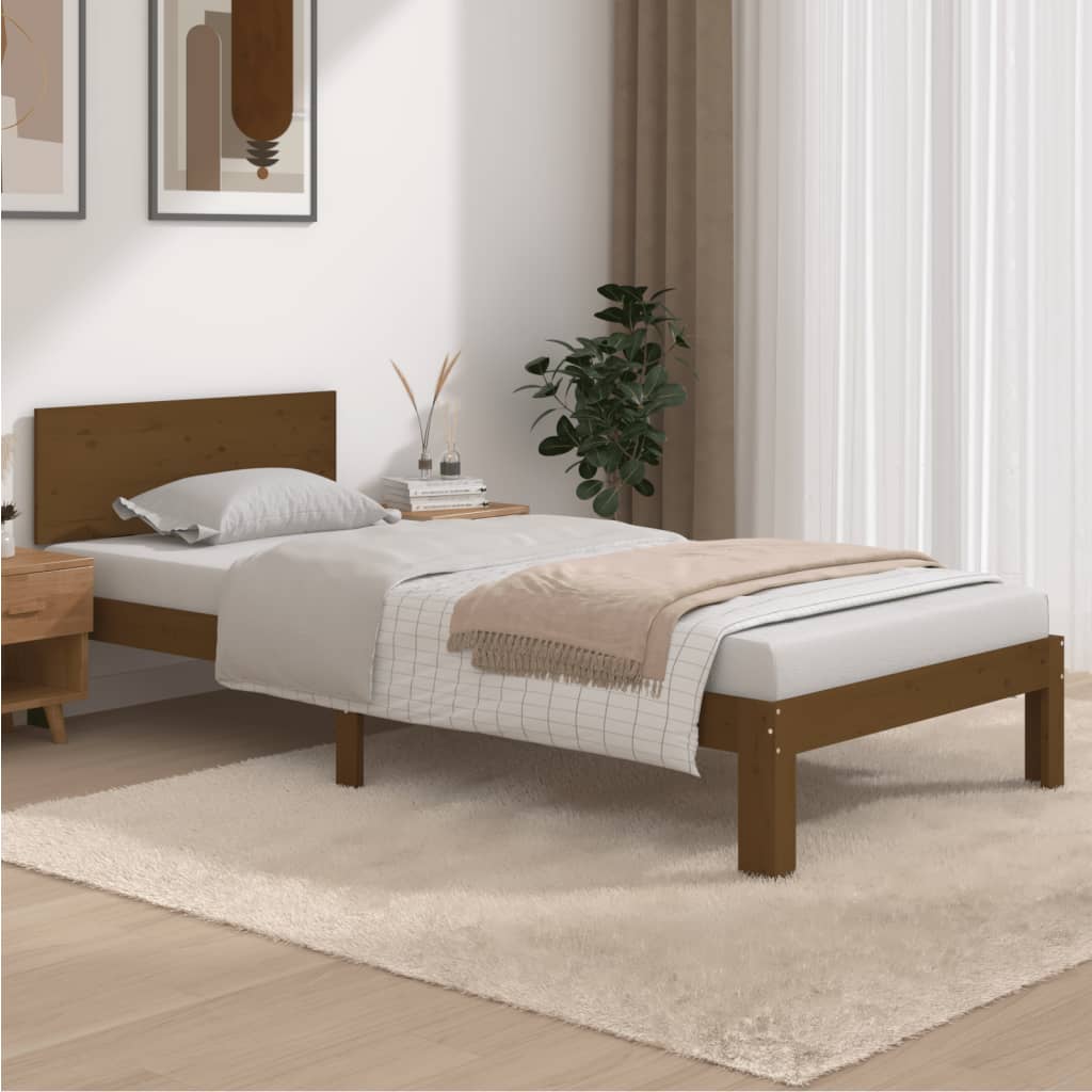 Bed Frame Without Mattress Solid Wood Pine 140X200Cm