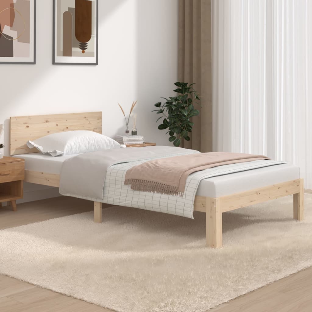 Bed Frame Without Mattress Solid Wood Pine 140X200Cm