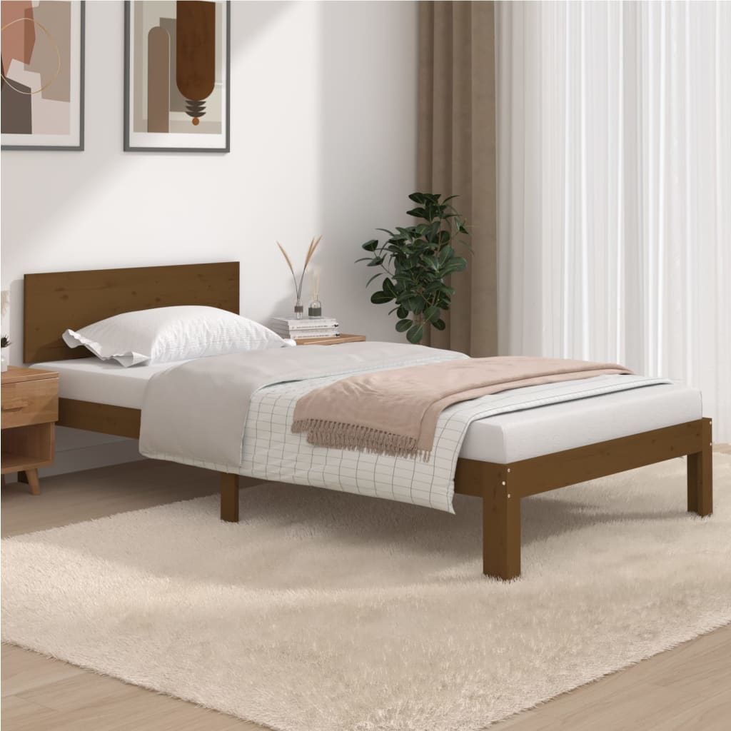 Bed Frame Without Mattress Solid Wood Pine 140X200Cm