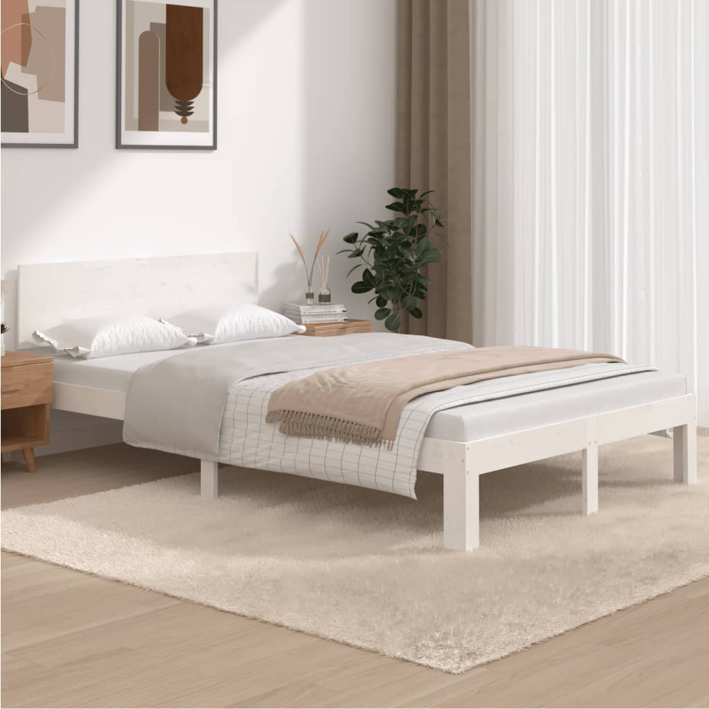 Bed Frame Without Mattress Solid Wood Pine 140X200Cm