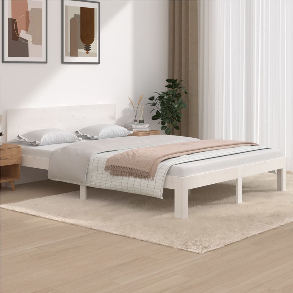 Bed Frame Without Mattress Solid Wood Pine 140X200Cm