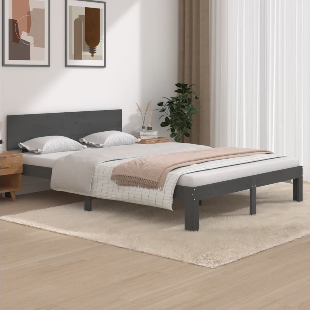 Bed Frame Without Mattress Solid Wood Pine 140X200Cm