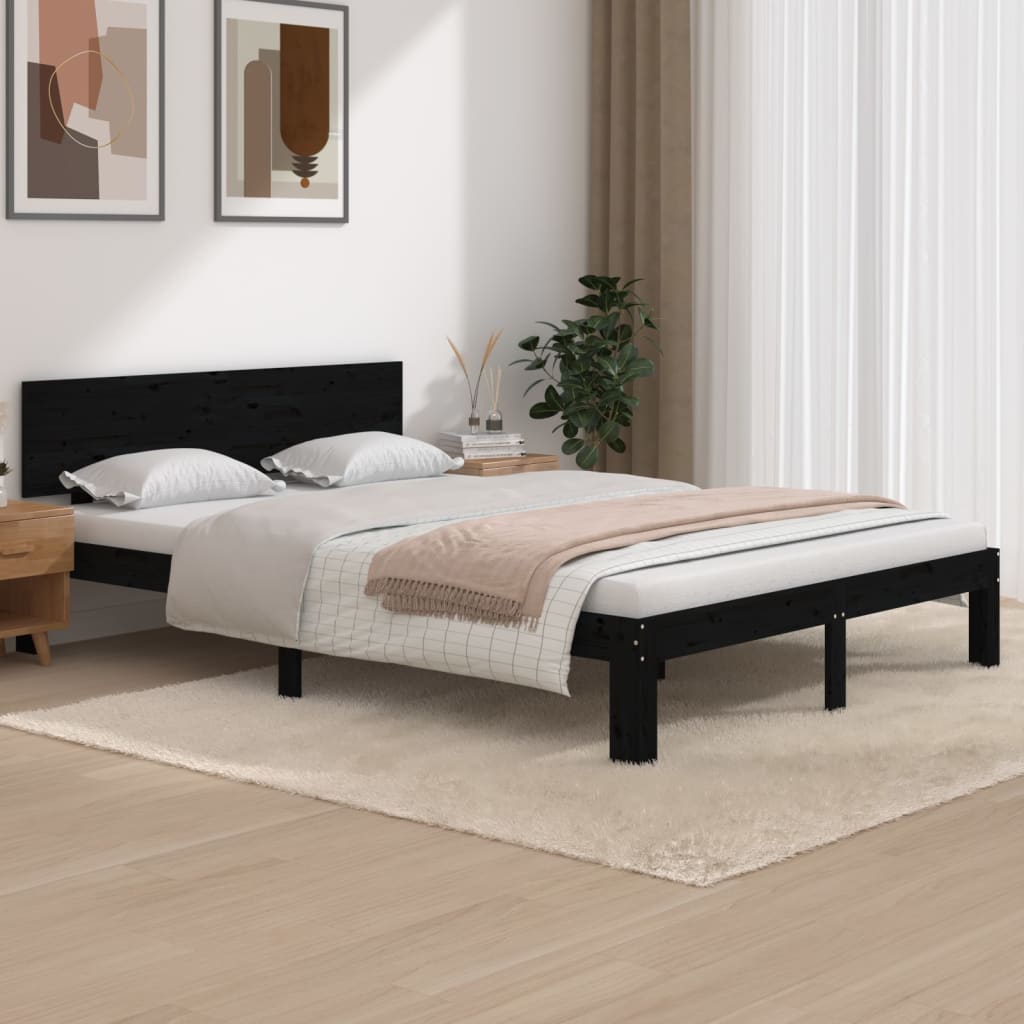 Bed Frame Without Mattress Solid Wood Pine 140X200Cm