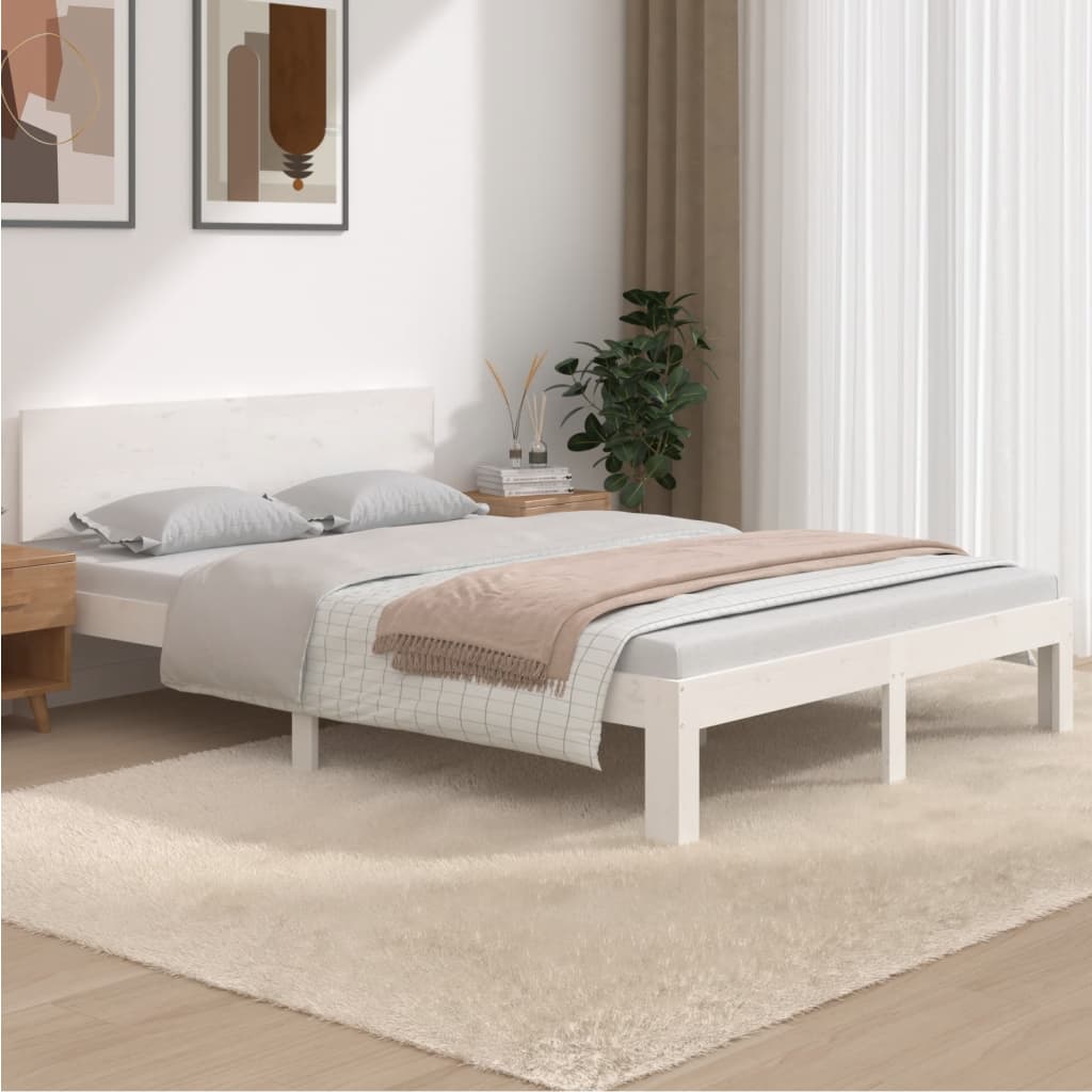 Bed Frame Without Mattress Solid Wood Pine 140X200Cm